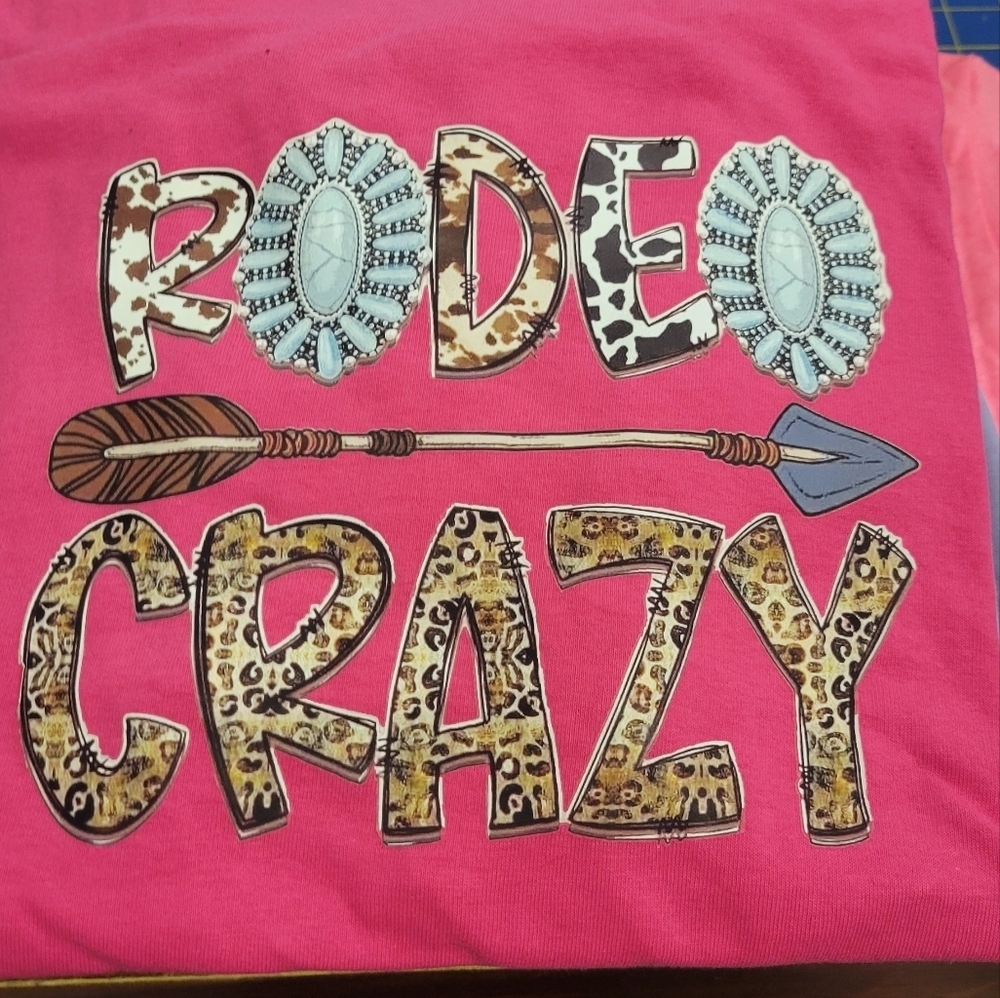Rodeo Crazy Dark Pink 2xl Gildan T-Shirt Short Sleeve 100% Cotton